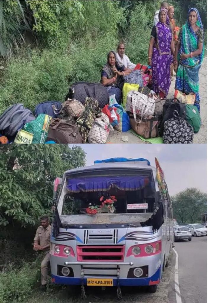 मध्यप्रदेश के मंदसौर जिले के 34 श्रद्धालुओं से भरी बस हिमाचल प्रदेश में पलटी